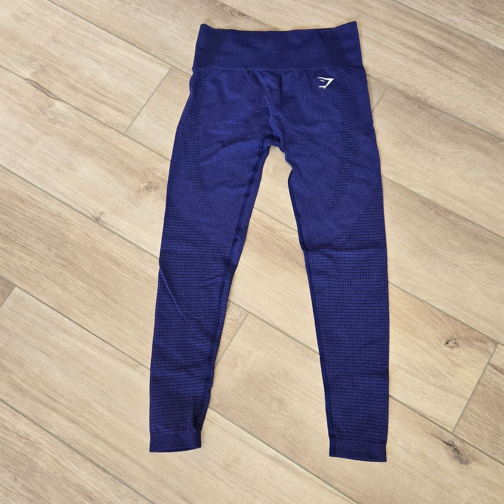 Gymshark Energy+ Seamless Leggings Purple Indigo Marl Eyelet High Waist Medium